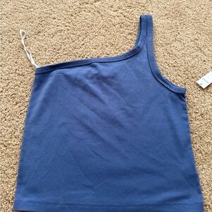Aerie Asymmetrical Blue Sleeveless Tank Top